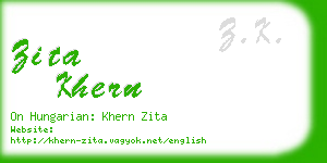 zita khern business card